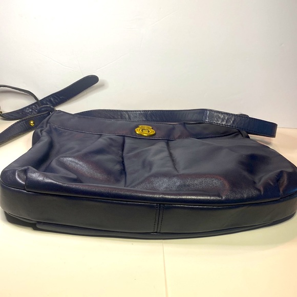ETIENNE AIGNER ORIGINAL LEATHER HANDCRAFTED BLUE HANDBAG VINTAGE